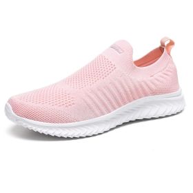 Summer Unisex Casual Shoes Women Slip On Lightweight Sneakers Designer Men Sport Shoes Breathable Loafers For Couples Zapatillas (Color: Pink, size: 45)