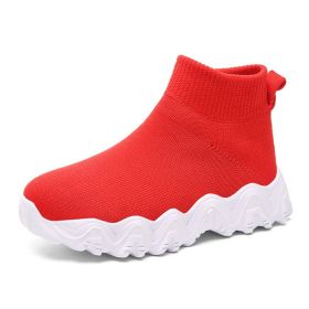 Fashion Children Shoes Big Boys Sneakers Breathable Light Outdoor Casual Sports Running Shoes School Trainers Tenis Infantil (Color: Red Kids Shoes, size: 38)