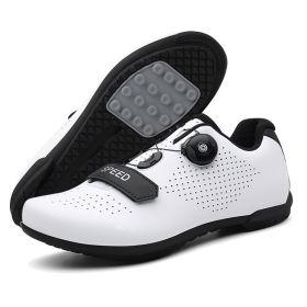 Professional Road Cycling Shoes Mtb Bike Sneakers Men Sports Flat Cleats Bicycle Shoes Mountain SPD Women Racing Speed Sneaker (Color: Silver, size: 46)