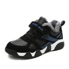 Boys Sneakers Winter Shoes Kids Cotton Shoes Fashion Fur Warm Outdoor Trainer Kids Running Shoes Children Sport Shoe Boots Tenis (Color: blue shoes kids, size: 13)