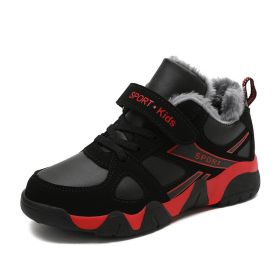 Boys Sneakers Winter Shoes Kids Cotton Shoes Fashion Fur Warm Outdoor Trainer Kids Running Shoes Children Sport Shoe Boots Tenis (Color: red shoes kids, size: 3)