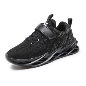 Summer Children Shoes Boys Cushion Sport Shoes Kids Breathable Tenis Infantil Light Student Outdoor Running Shoes Mesh Zapatilla (Color: black kids shoes, size: 3)