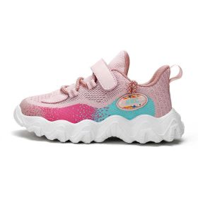 Kids Running Sneakers Summer Breathable Children Sport Shoes Air Mesh Tenis Infantil Boy Basket Footwear Girl Chaussure Enfant (Color: pink kids shoes, size: 12.5)