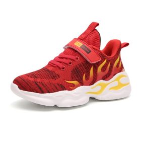 Kids Sport Shoes Girls Running Shoes Children Breathable Mesh Shoes For Girls Sneakers Outdoor Antislip Footwear Tenis Infantil (Color: Red, size: 11.5)