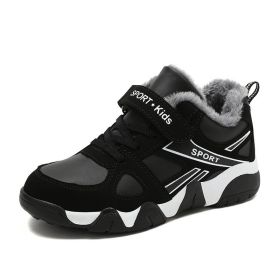 Boys Sneakers Winter Shoes Kids Cotton Shoes Fashion Fur Warm Outdoor Trainer Kids Running Shoes Children Sport Shoe Boots Tenis (Color: white shoes kids, size: 6)