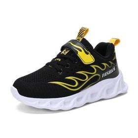 Big Children Running Shoes Boys Sneakers Spring Autumn Breathable Shoes Kids Sport Shoes Light Outdoor Hollow Sole Tenis Shoes (Color: sneakers kids yellow, size: 33)