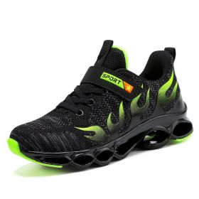 Kids Sport Shoes Boys Running Shoes Children Breathable Mesh Shoes For Girls Sneakers Outdoor Antislip Footwear Tenis Infantil (Color: green sport shoes, size: 2.5)