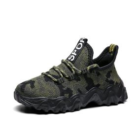 Summer Children Sports Shoes Military Training Camouflage Boys Sneakers Army Green Outdoor Kids Running Shoes For Girls Trainers (Color: kids green sneakers, size: 6)