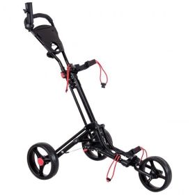 The All Terrain Durable Foldable Multi-Wheel Golf Pull Push Cart Trolley (Color: As show the pic, Type: Golf Cart Trolley)