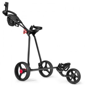 Golf Exercising Durable Folding Push Pull Golf Cart Trolley (Color: Black, Type: Golf Cart Trolley)