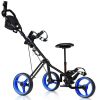 Outdoor Recreation Games 3 Wheels Foldable Push Pull Golf Trolley