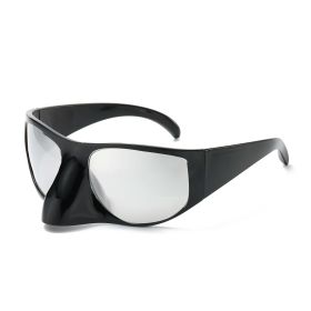 Oversized Eagle Punk Sunglasses Women Men Future Sun Glasses UV400 Sport Vintage Eyewear Shades (Frame Color: Other, Lenses Color: Black Silver)