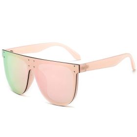 Silver Mirror womens sunglasses brand designer Vintage Sun Glasses Men Luxury Oversized Square Shades UV400 Glam Big Eyewear (Frame Color: As Picture, Lenses Color: C2 pink pink leg)