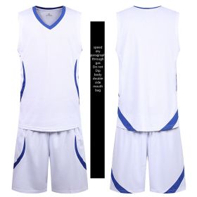 Casual Wear Sleeveless Thin Vest Running Wear Shorts Sportswear (Option: A Blue and white-2XL)