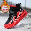 Boys Running Shoes Winter Fashion Children Sport Shoes Pu Leather Waterproof Kids Sneakers Warm Plus Fur Boots Trekking Shoes