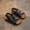 2022 Summer Girls Leather Sandals for Children Beach Shoes Kids Sports Soft Non-slip Casual Toddler Baby Sandals