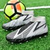 Men's and women's new football shoes youth students AG spikes high tops breathable lawn professional training shoes