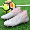 Men's and women's new football shoes youth students AG spikes high tops breathable lawn professional training shoes