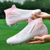 Men's and women's new football shoes youth students AG spikes high tops breathable lawn professional training shoes