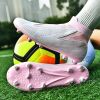 Men's and women's new football shoes youth students AG spikes high tops breathable lawn professional training shoes