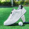 6 Colors New Men's Golf Shoes Leather Breathable Waterproof Non-slip Training Shoes White Blue Blue Sports Shoes