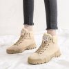 Ladies Snow Boots Plush Warm Fur Casual Martin Boots Shoes Sports Shoes Ankle Boots Thick-soled Lace-up Short-tube Winter Shoes