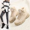 Ladies Snow Boots Plush Warm Fur Casual Martin Boots Shoes Sports Shoes Ankle Boots Thick-soled Lace-up Short-tube Winter Shoes