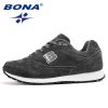 BONA New Popular Style Women Running Shoes Cow Split Breathable Lace Up Sport Shoes Light Soft Outdoor Sneakers Shoes Women