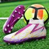 Men's and women's new football shoes youth students AG spikes high tops breathable lawn professional training shoes