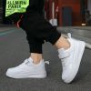 Fashion Big Girls Casual Winter Spring Leather Shoes Baby Boys Toddler Sport White Sneakers for School 2022 New