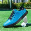 6 Colors New Men's Golf Shoes Leather Breathable Waterproof Non-slip Training Shoes White Blue Blue Sports Shoes