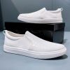 Four Seasons Men Flat Casual Leather Shoes Low-Top Leisure Shoes Slip-On Lazy Sports Shoes Men's Business Shoes Large Size 39-46