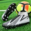 Men's and women's new football shoes youth students AG spikes high tops breathable lawn professional training shoes