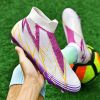 Men's and women's new football shoes youth students AG spikes high tops breathable lawn professional training shoes