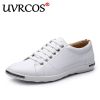 Little White Shoes Spring and Autumn Male Korean Wild Leather Casual Students Sports Shoes Flat Bottom Sneakers Large Size 38-48