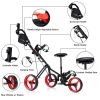 Outdoor Recreation Games 3 Wheels Foldable Push Pull Golf Trolley