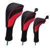 3pcs Golf Head Covers With Interchangeable Labels; Fits All Fairway And Driver Clubs; Golf Accessories