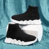 Spring and autumn new children's thick soled knitted vamp flying woven high top socks shoes breathable comfortable light outdoor leisure sports shoes