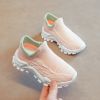 Mesh Breathable Girls Shoes Lace Up Velcro Sneakers Girl Badge Children's Sport Casual Sneaker Slip Resistance Kids Teens Shoes