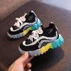 Children's Sneakers Mesh Shoes Sports Shoes Personality Running Casual Shoes Boys Girls Breathable Children's Colored sole