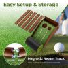 Indoor & Outdoor Golf Putting Mat Practice Training Aid with Auto Ball Return