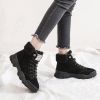 Ladies Snow Boots Plush Warm Fur Casual Martin Boots Shoes Sports Shoes Ankle Boots Thick-soled Lace-up Short-tube Winter Shoes