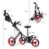 Outdoor Recreation Games 3 Wheels Foldable Push Pull Golf Trolley