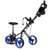 Outdoor Recreation Games 3 Wheels Foldable Push Pull Golf Trolley