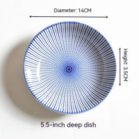 Underglaze Round Plate Ceramic Household Creative Seasoning Saucer Dish (Option: Qianduan Grass)