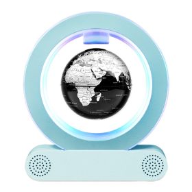 Magnetic County Floating Earth Instrument Bluetooth Speaker Decoration Crafts Strange (Option: Blue English Silver Ball Body-US)