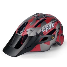 Manta Raccoon Bicycle Mountain Bike Integrated Riding Helmet (Option: Red-One Size)