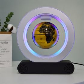 Magnetic County Floating Earth Instrument Bluetooth Speaker Decoration Crafts Strange (Option: Black English Golden Ball Body-EU)