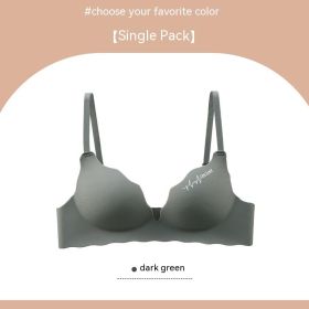 Seamless Lingerie For Women With No Steel Rings And Small Breasts Gathered Together (Option: Green-70B)