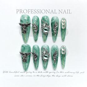 Heavy Industry Handmade Wear Nail Liquid Wings Angel Pupil Long Nail Stickers (Option: Angel Pupil-L)